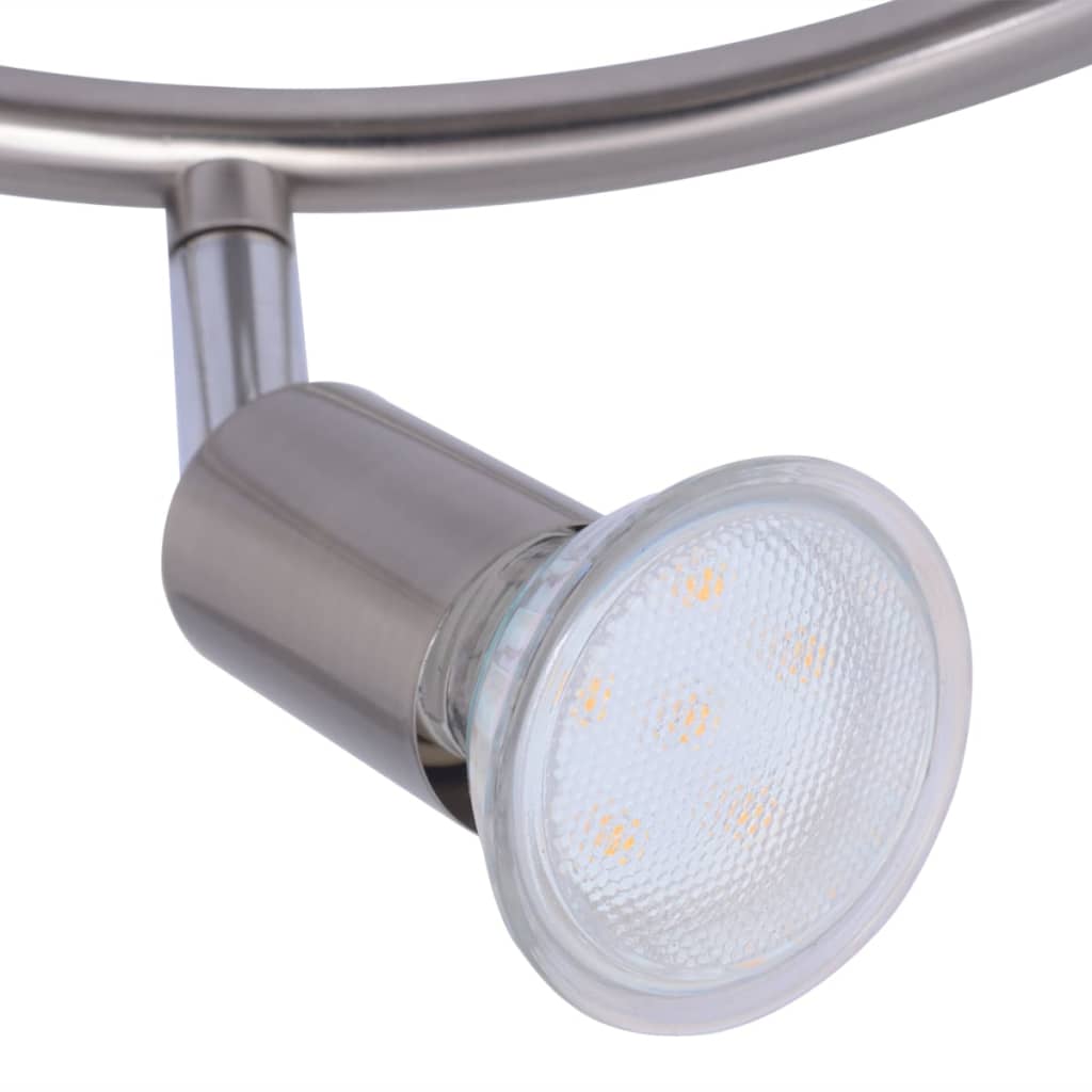 vidaXL Лампа за таван с 3 LED спота, сатен никел