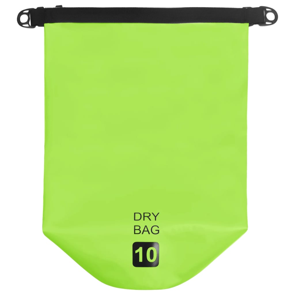 vidaXL Суха торба, зелена, 10 л, PVC