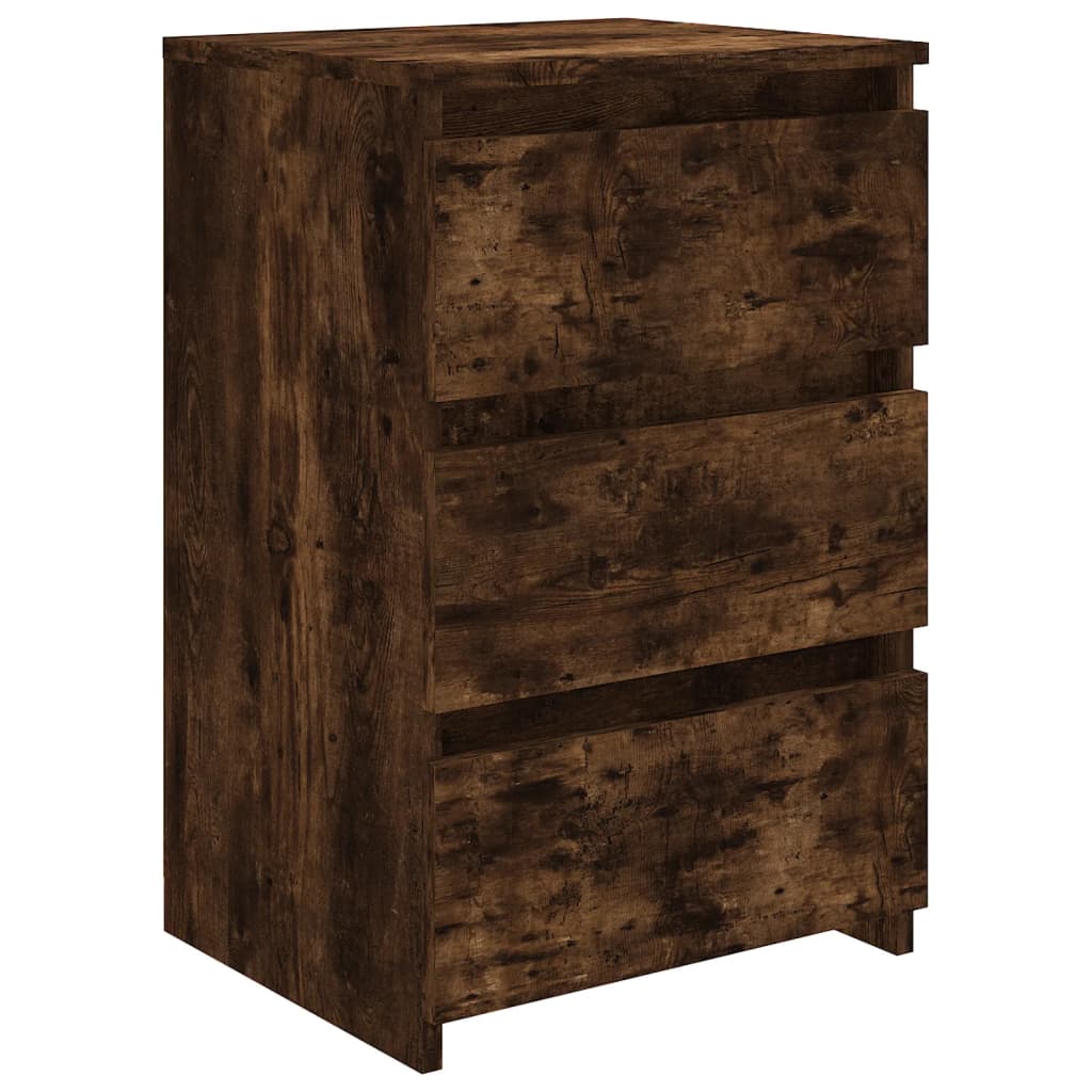 vidaXL Нощно шкафче, опушен дъб, 40x35x62,5 см, инженерно дърво