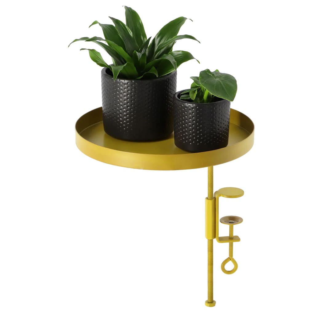 Esschert Design Подложка за растения със скоба кръгла златиста L