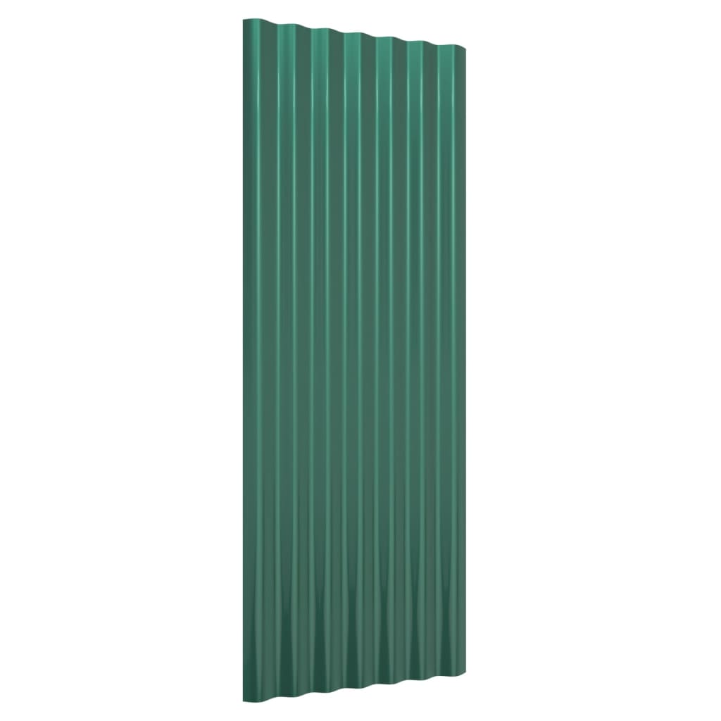 vidaXL Покривни панели 12 бр прахово боядисана стомана зелени 100х36см