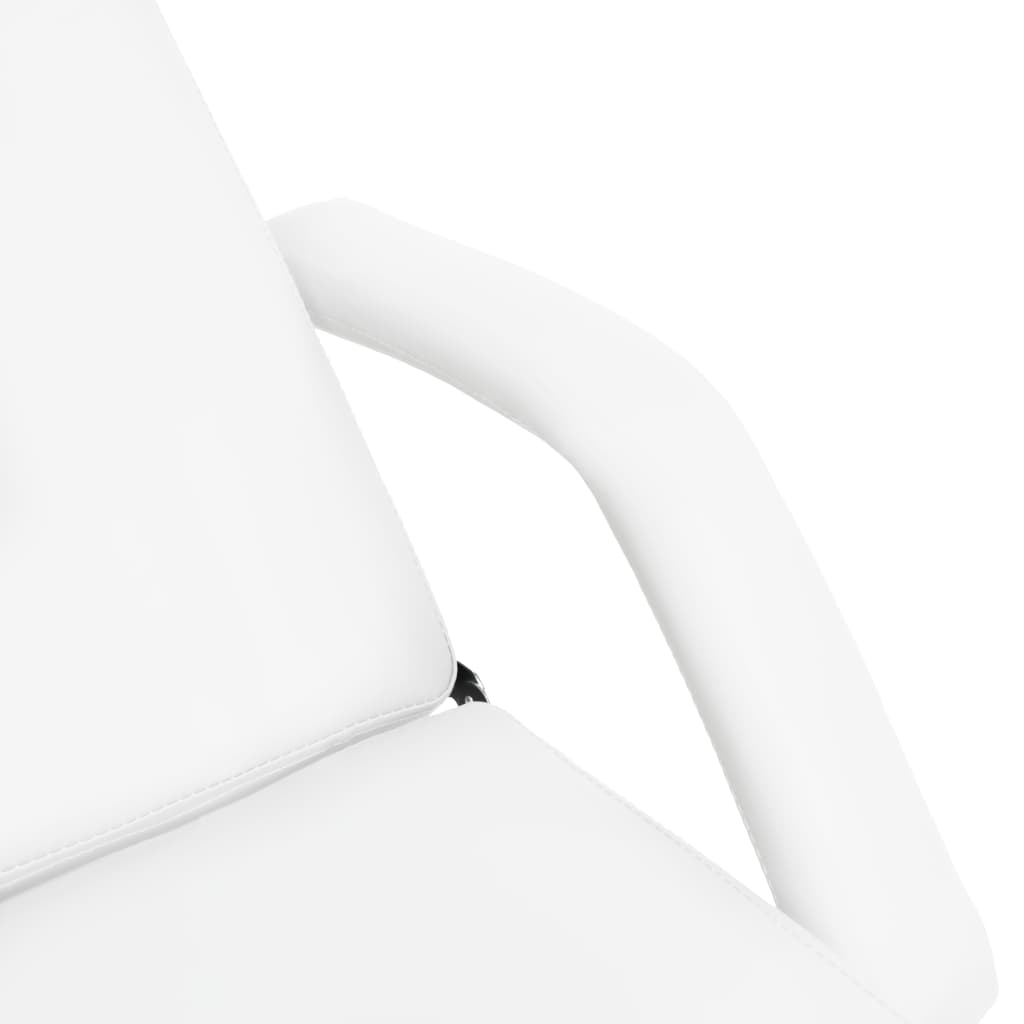 vidaXL Масажна кушетка, бяла, 180x62x(86,5-118) см