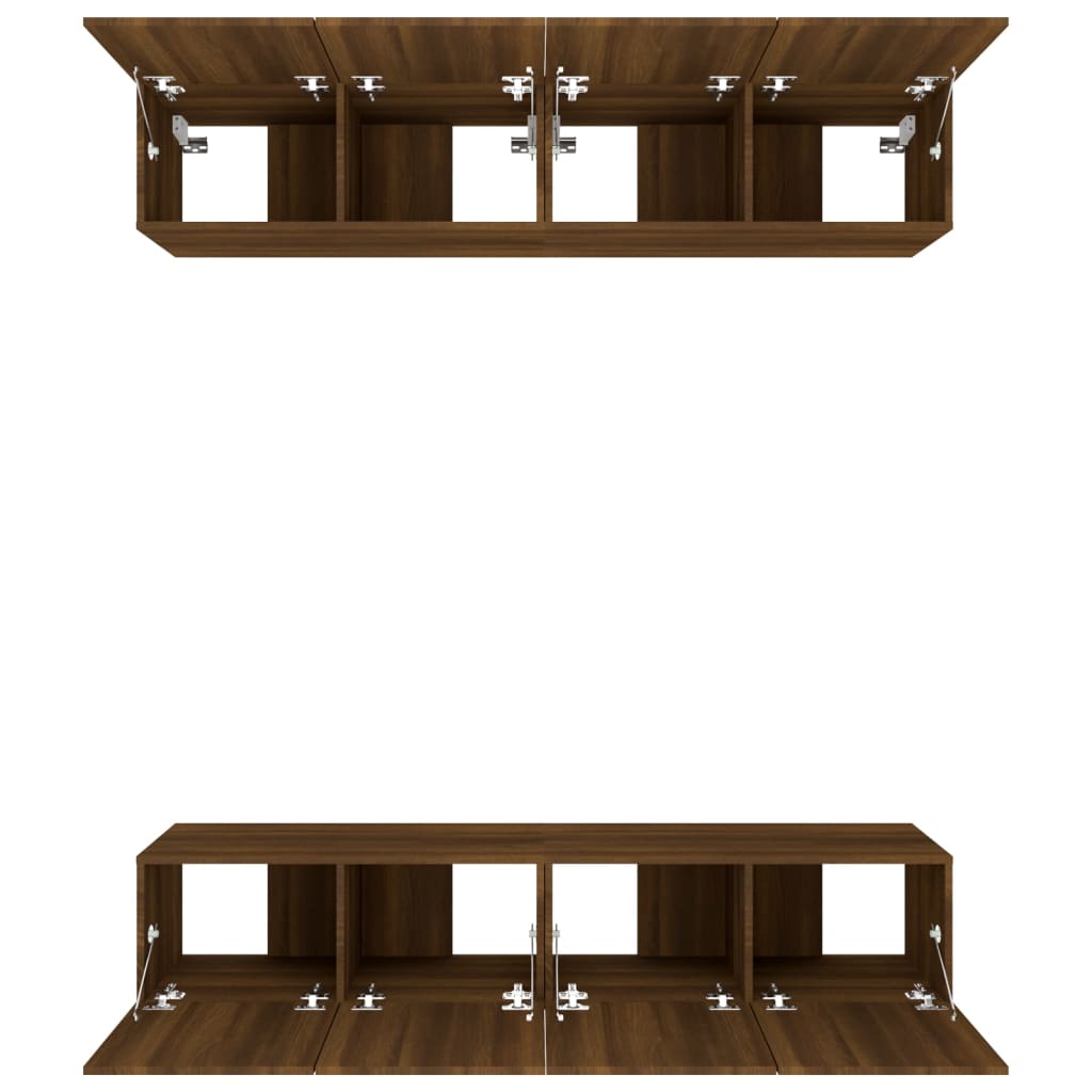 vidaXL ТB шкафове, 4 бр, кафяв дъб, 80x30x30 см, инженерно дърво