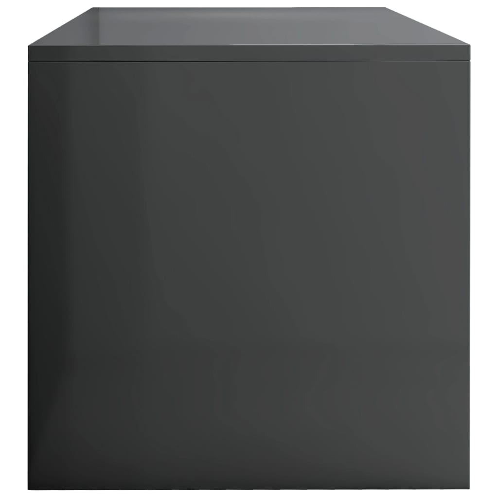 vidaXL ТВ шкаф, сиво със силен гланц, 100x40x40 см, ПДЧ