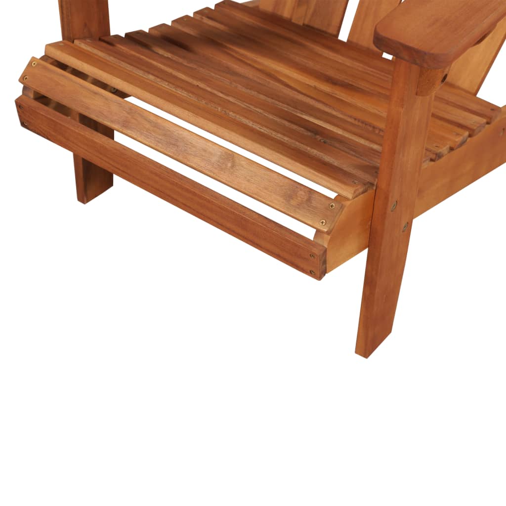 vidaXL Градински стол "Адирондак" с подложка за крака, акация масив