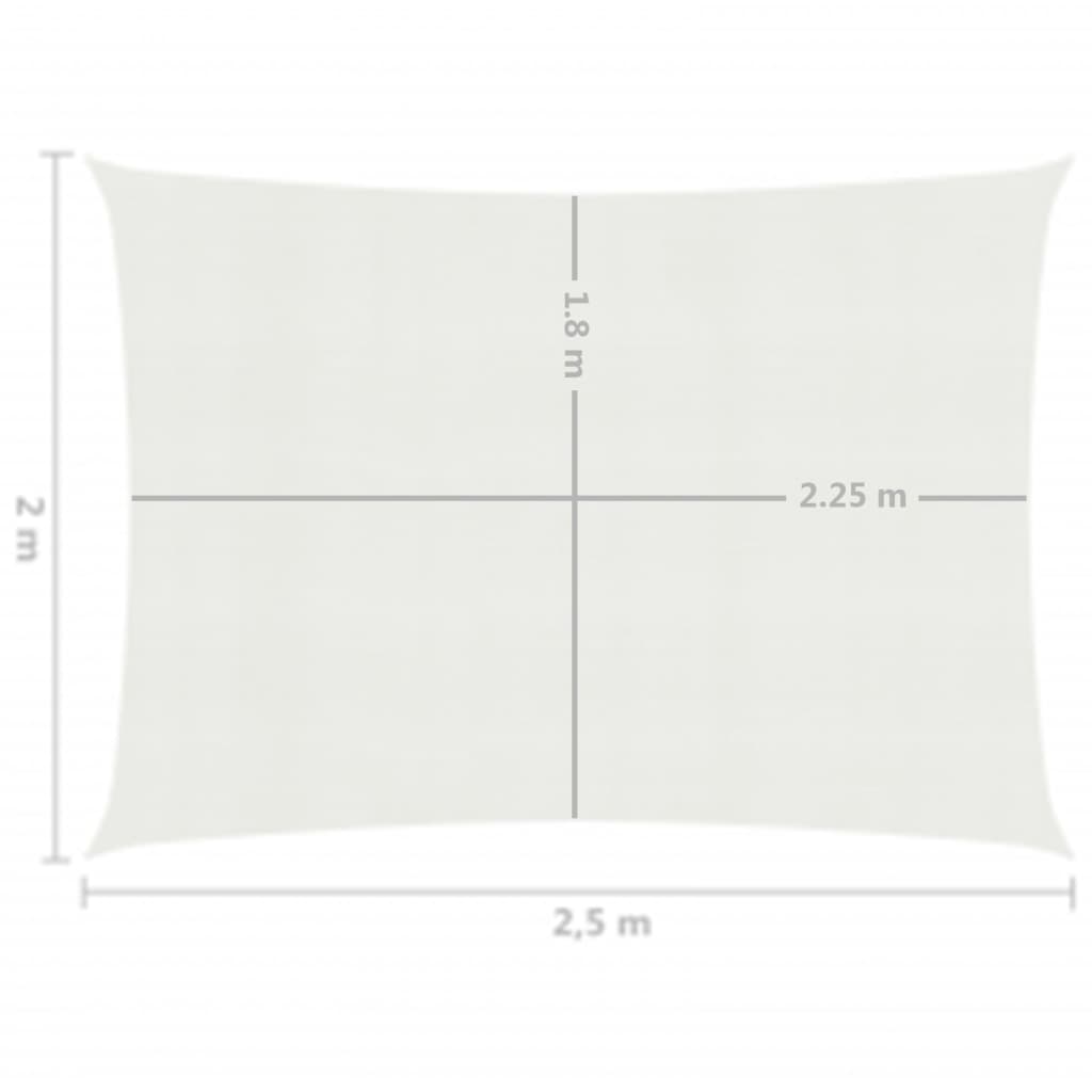 vidaXL Платно-сенник, 160 г/м², бяло, 2x2,5 м, HDPE