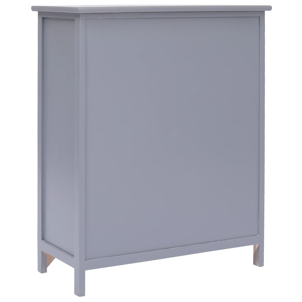 vidaXL Страничен шкаф, сив, 60x30x75 см, дърво пауловния