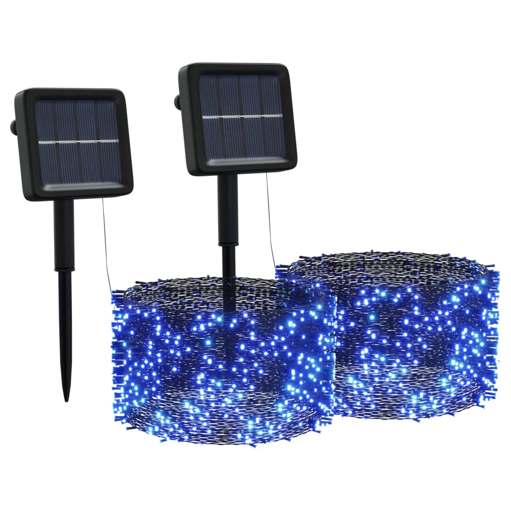 vidaXL Соларни лампички 2 бр 2х200 LED сини за закрито/открито
