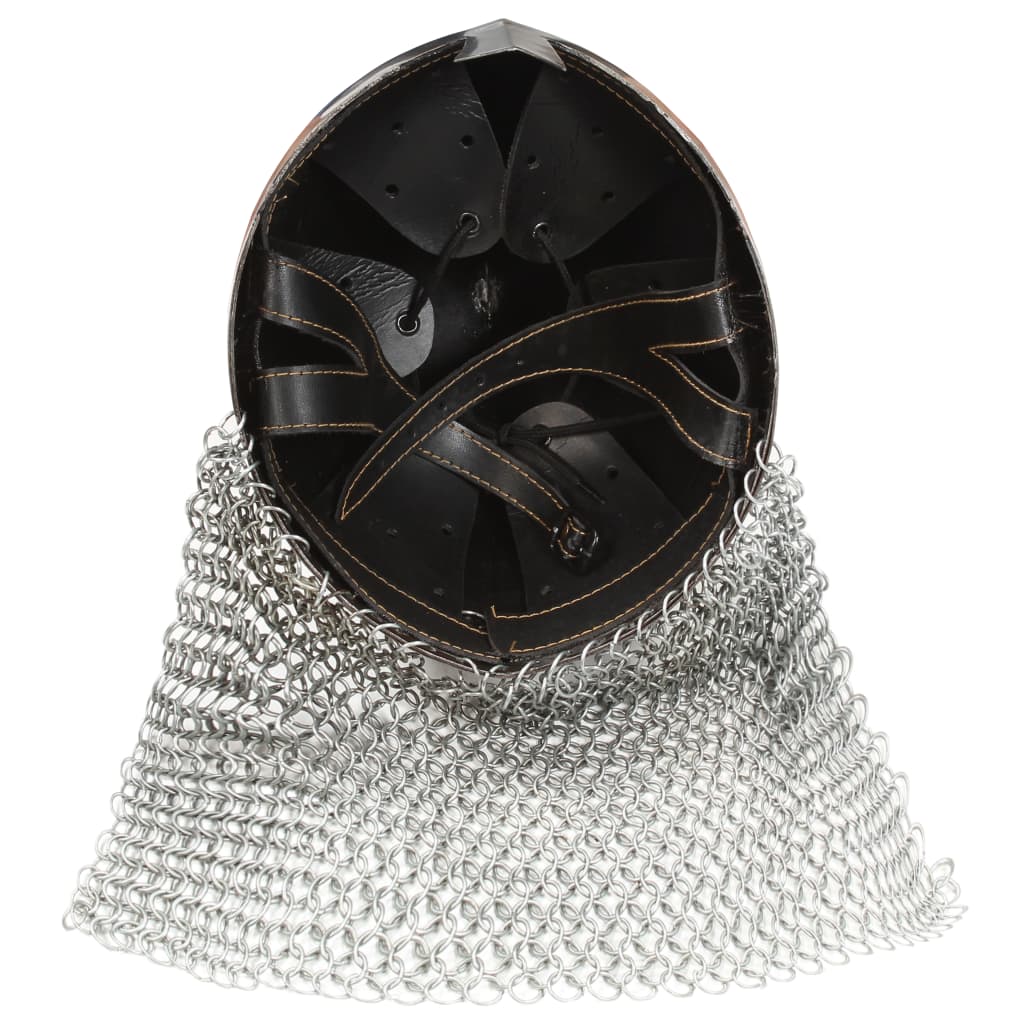 vidaXL Рицарски шлем, антична реплика, ЛАРП, сребрист, стомана