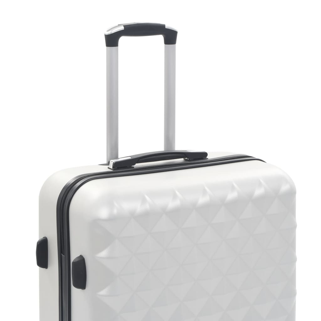 vidaXL Комплект твърди куфари с колелца, 3 бр, светлосребристи, ABS