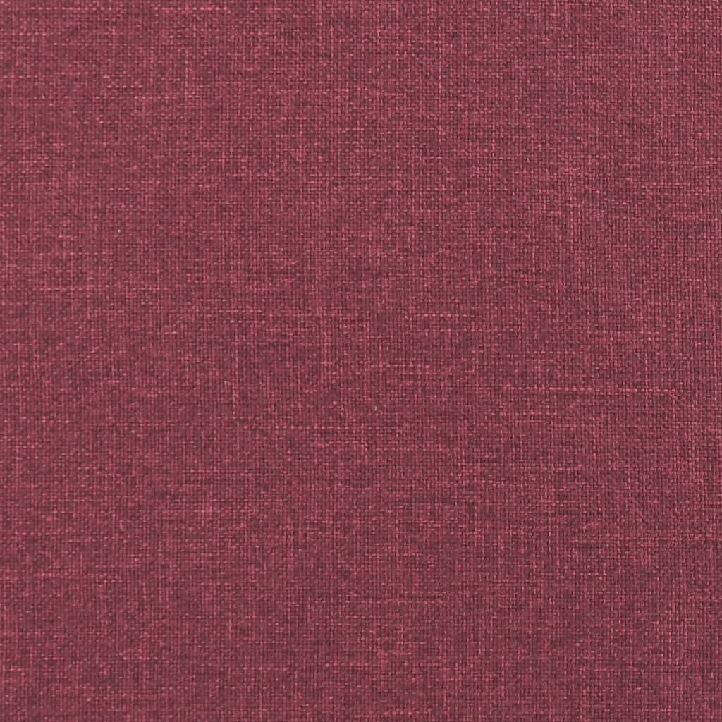 vidaXL Кресло с табуретка, виненочервено, 60 см, текстил