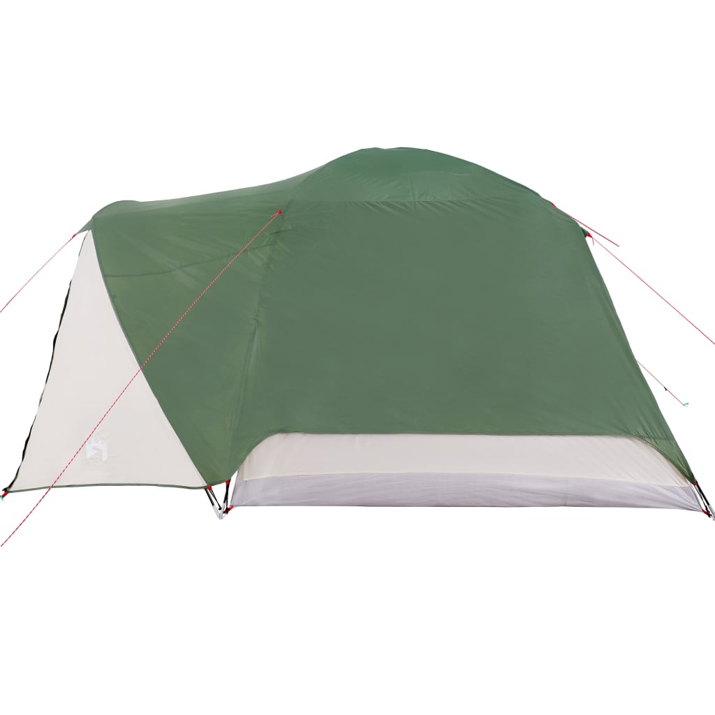 vidaXL Семейна палатка с веранда, 6-местна, зелена, водоустойчива