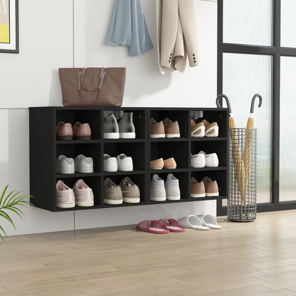vidaXL Шкафове за обувки, 2 бр, черни, 52,5x30x50 см