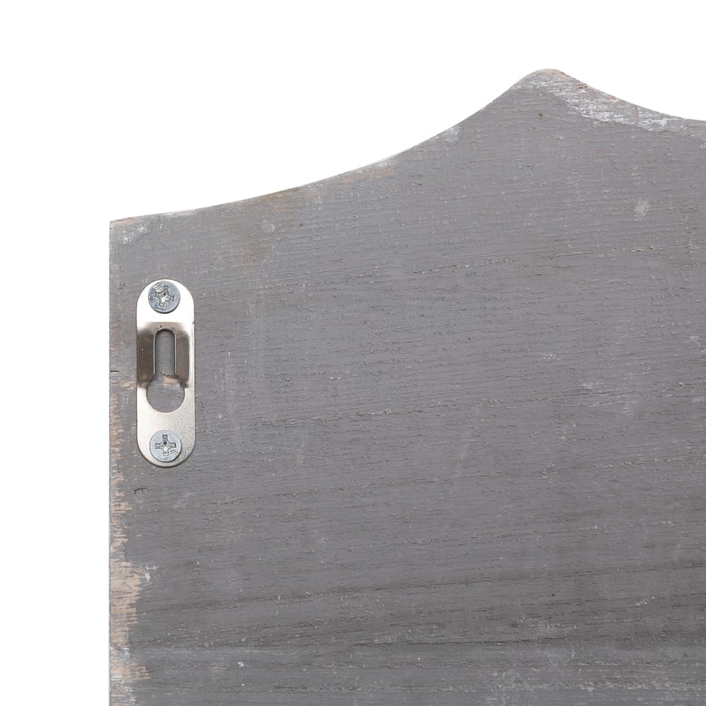 vidaXL Стенна закачалка за палта, сива, 50x10x23 см, дърво