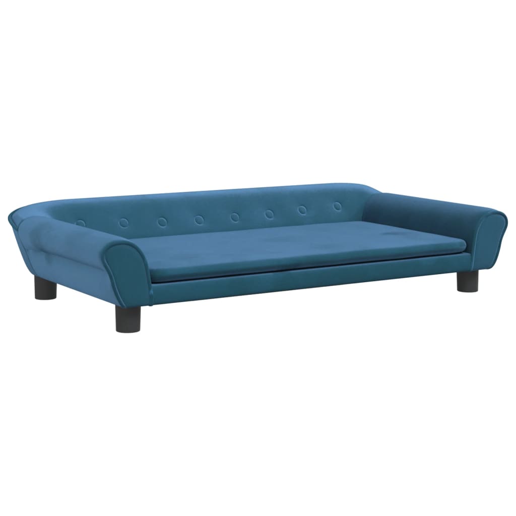 vidaXL Детски диван, синьо, 100x50x26 см, кадифе