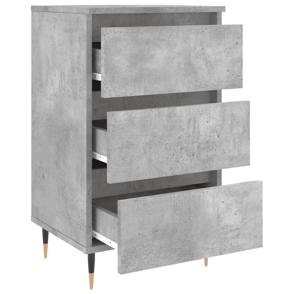 vidaXL Нощно шкафче бетонно сиво 40x35x69 см инженерно дърво
