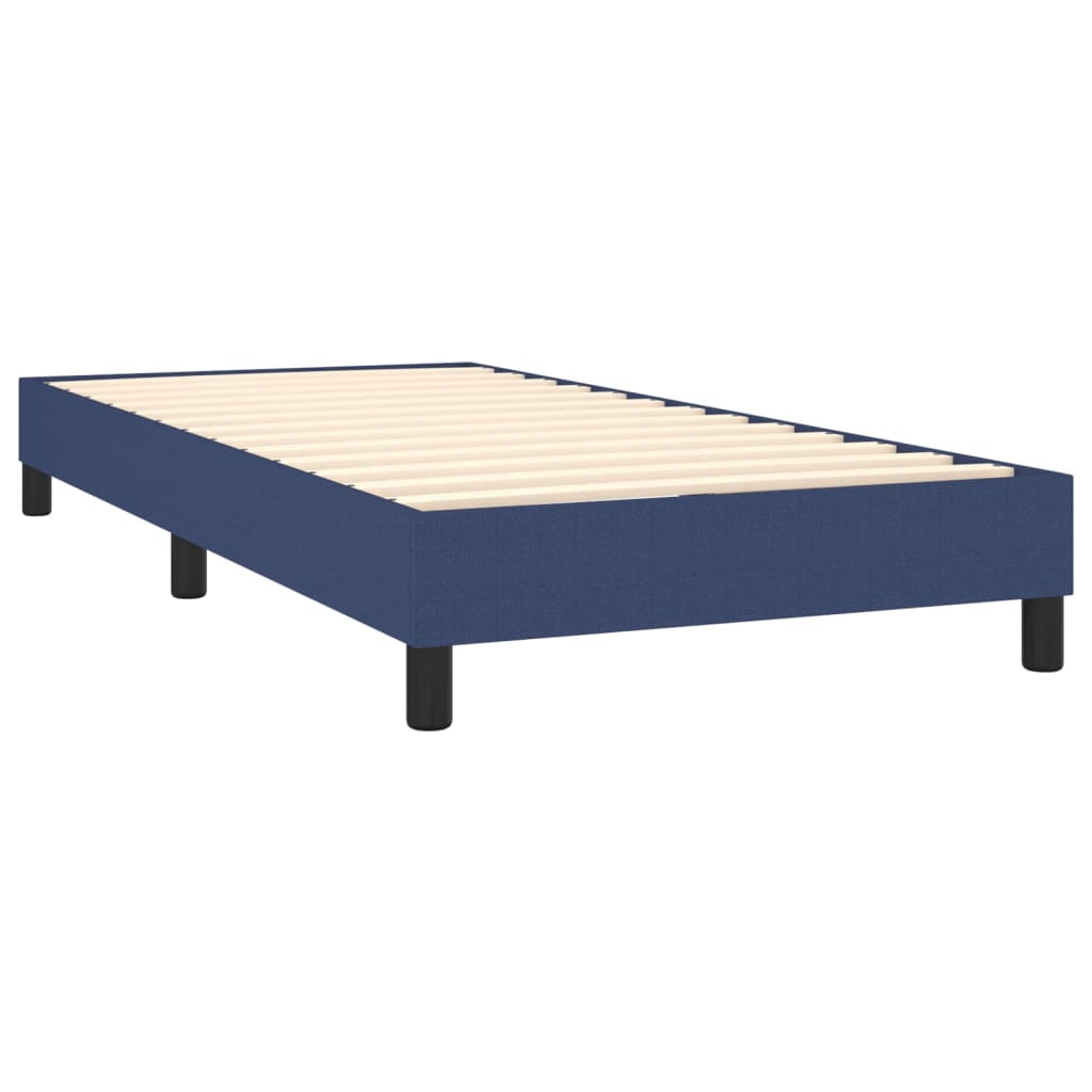 vidaXL Боксспринг легло с матрак, синьо, 100x200 см, плат