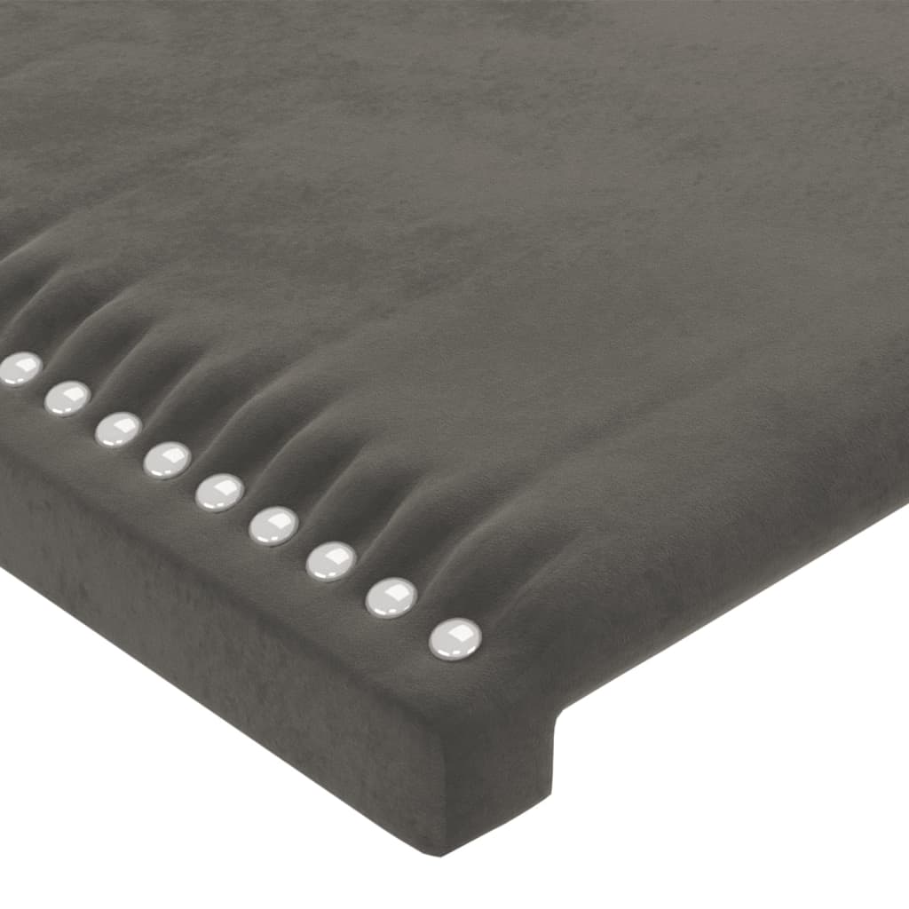 vidaXL Горна табла за легло с уши, тъмносива, 83x23x118/128 см, кадифе