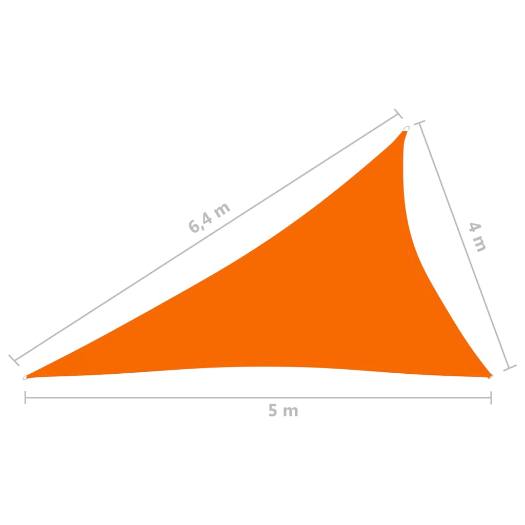 vidaXL Платно-сенник, Оксфорд плат, триъгълно, 4x5x6,4 м, оранжево