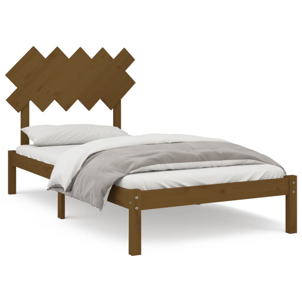 vidaXL Рамка за легло, меденокафява, 100x200 см, масивно дърво