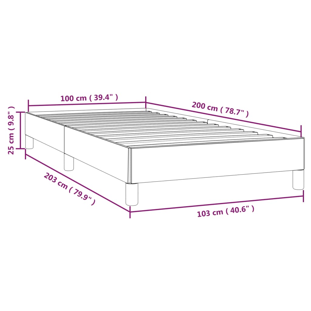 vidaXL Рамка за легло тъмносива 100x200 см кадифе