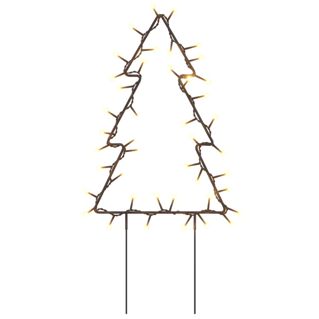 vidaXL Коледни светещи украси елхи с шипове, 3 бр, 50 LED, 30 см