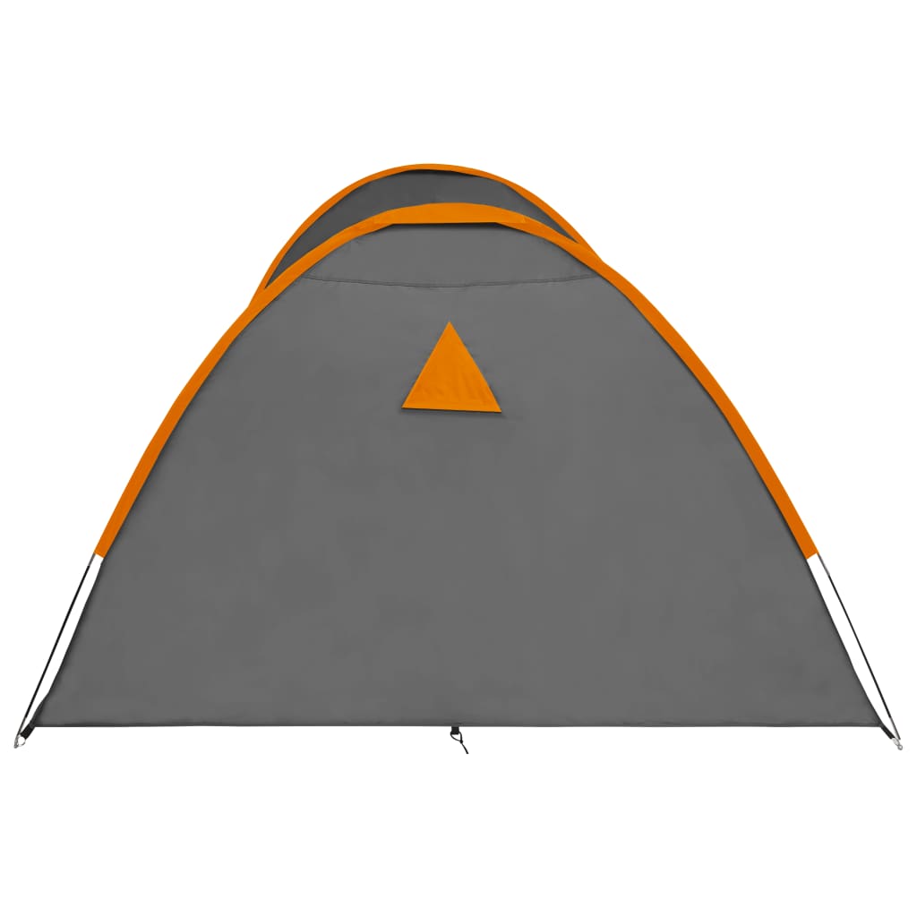 vidaXL Палатка за къмпинг иглу 650x240x190 см 8-местна сиво и оранжево