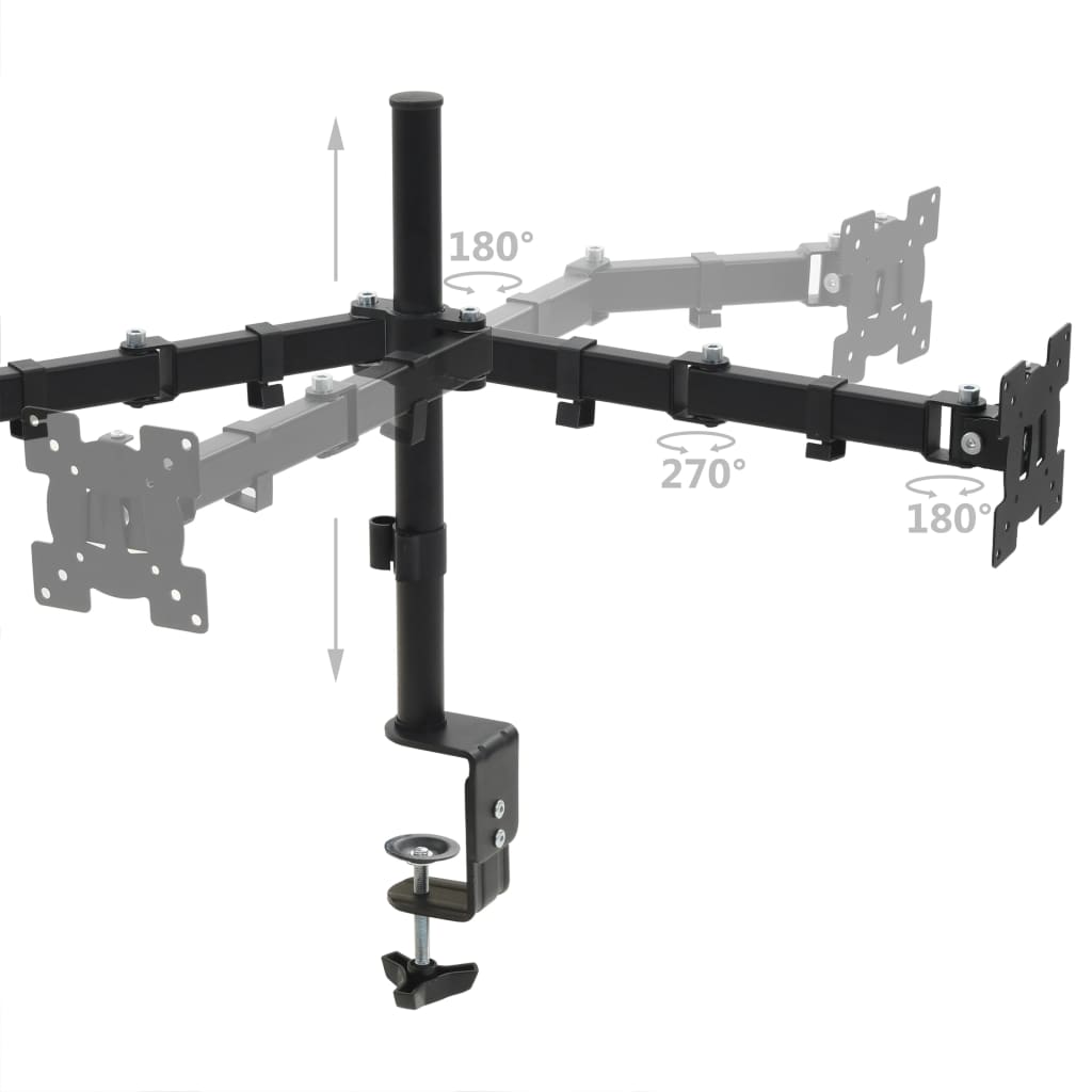 vidaXL Стойка за монитори 32" с две рамена, регулируема височина
