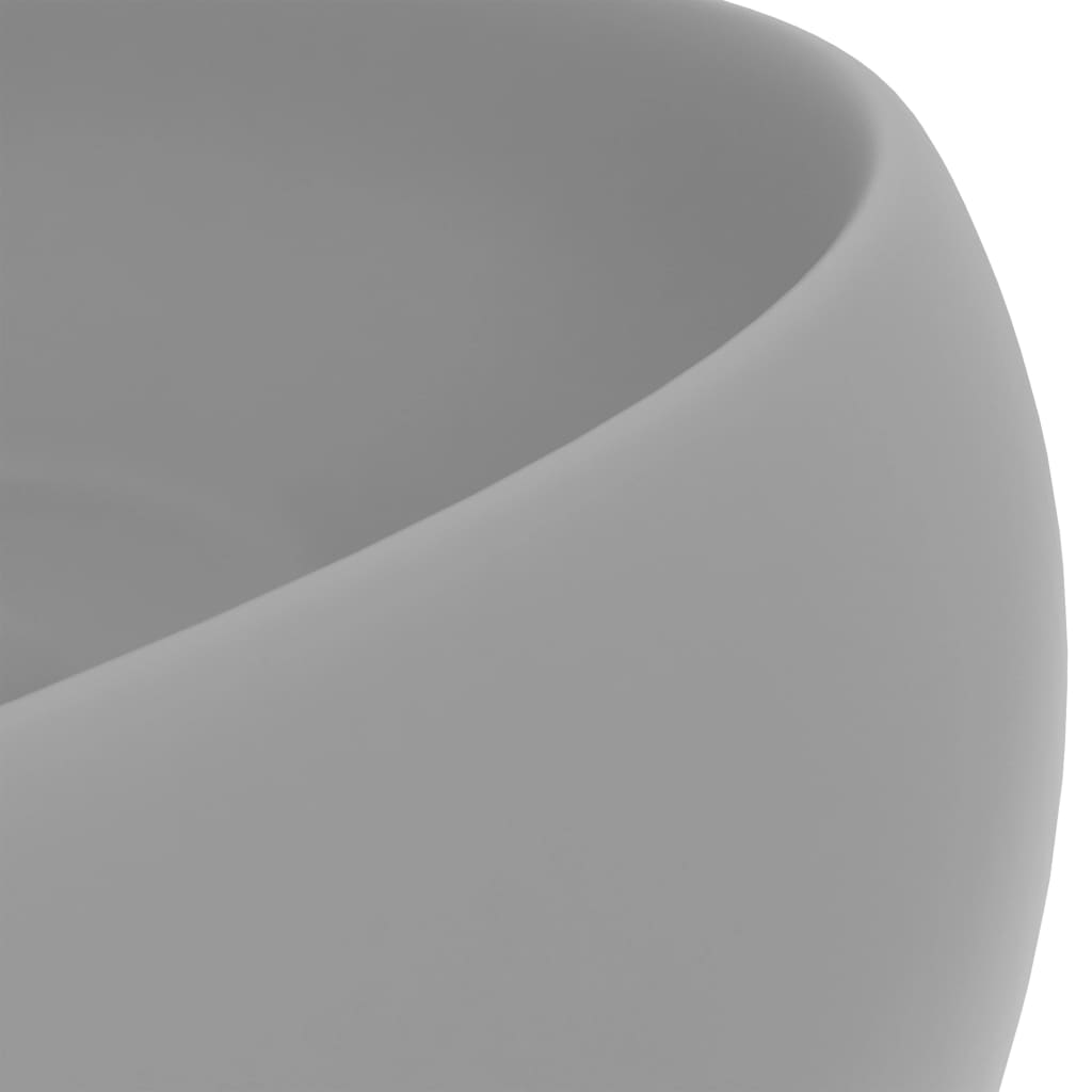 vidaXL Луксозна кръгла мивка, матово светлосива, 40x15 см, керамика