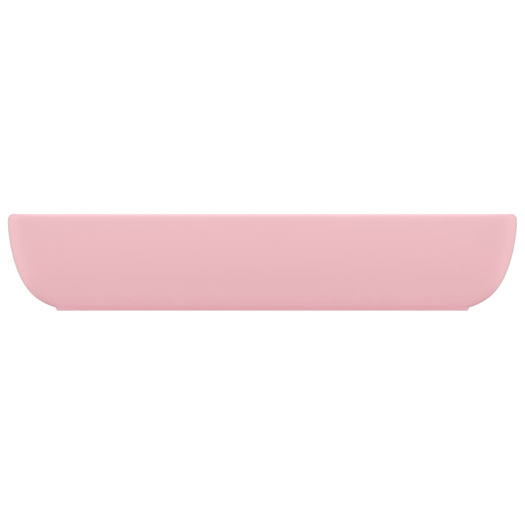 vidaXL Луксозна правоъгълна мивка матово розова 71x38 см керамика