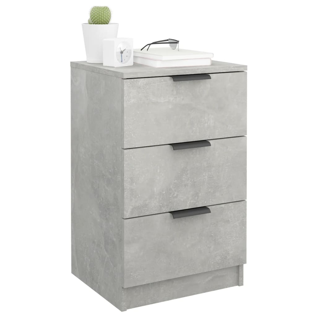 vidaXL Нощно шкафче, бетонно сиво, 40x36x65 см