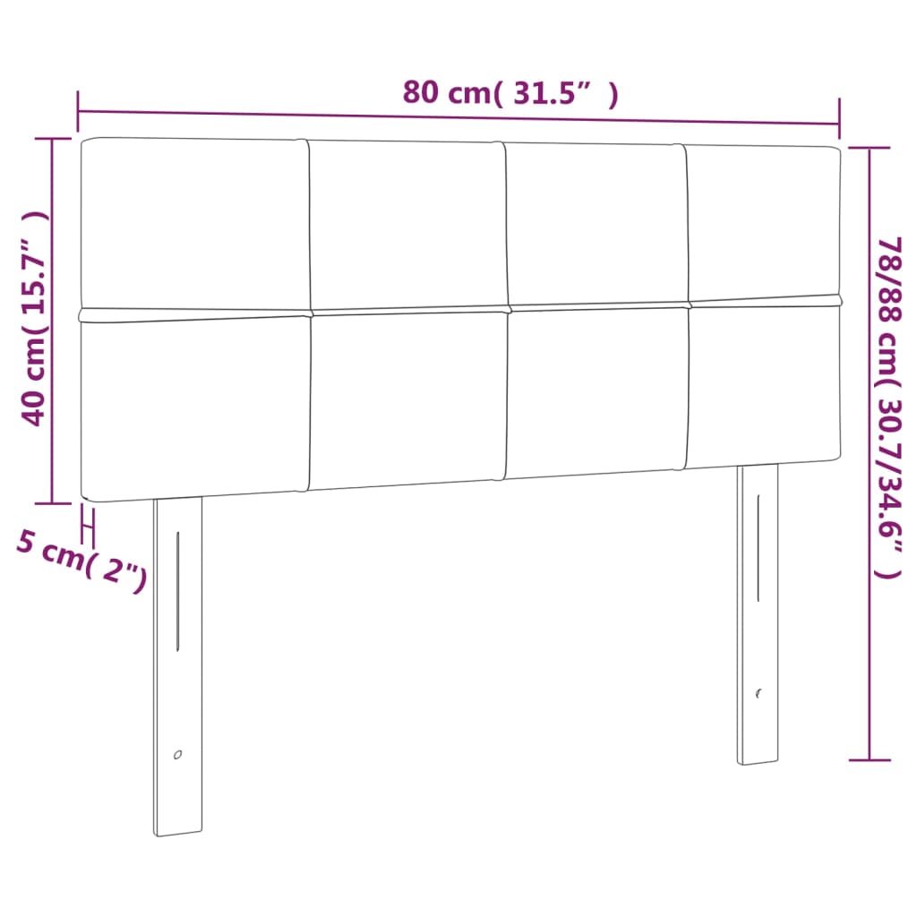vidaXL Горна табла за легло, тъмнокафява, 80x5x78/88 см, плат