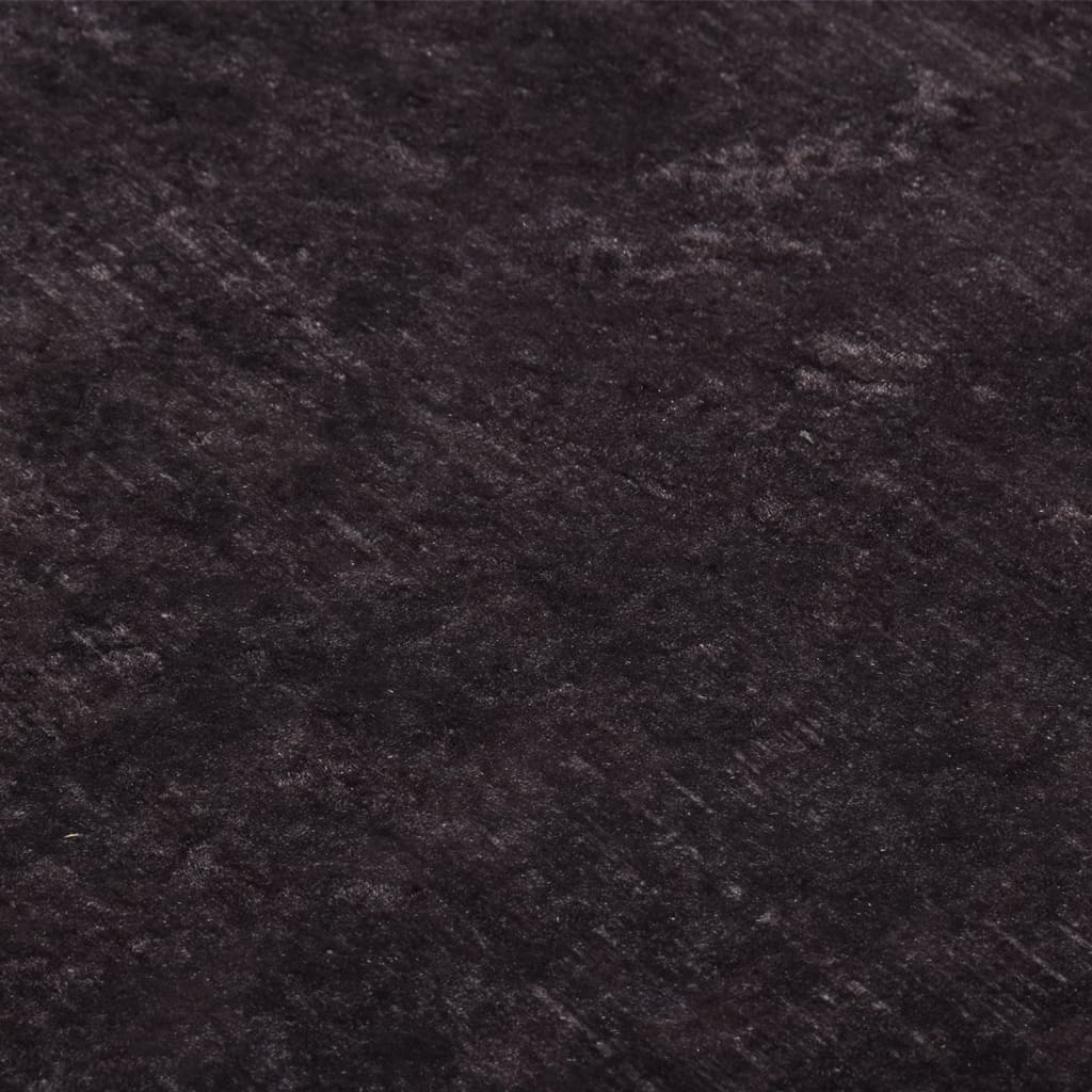 vidaXL Килим, миещ се, черно и златисто, 120x180 см, противоплъзгащ