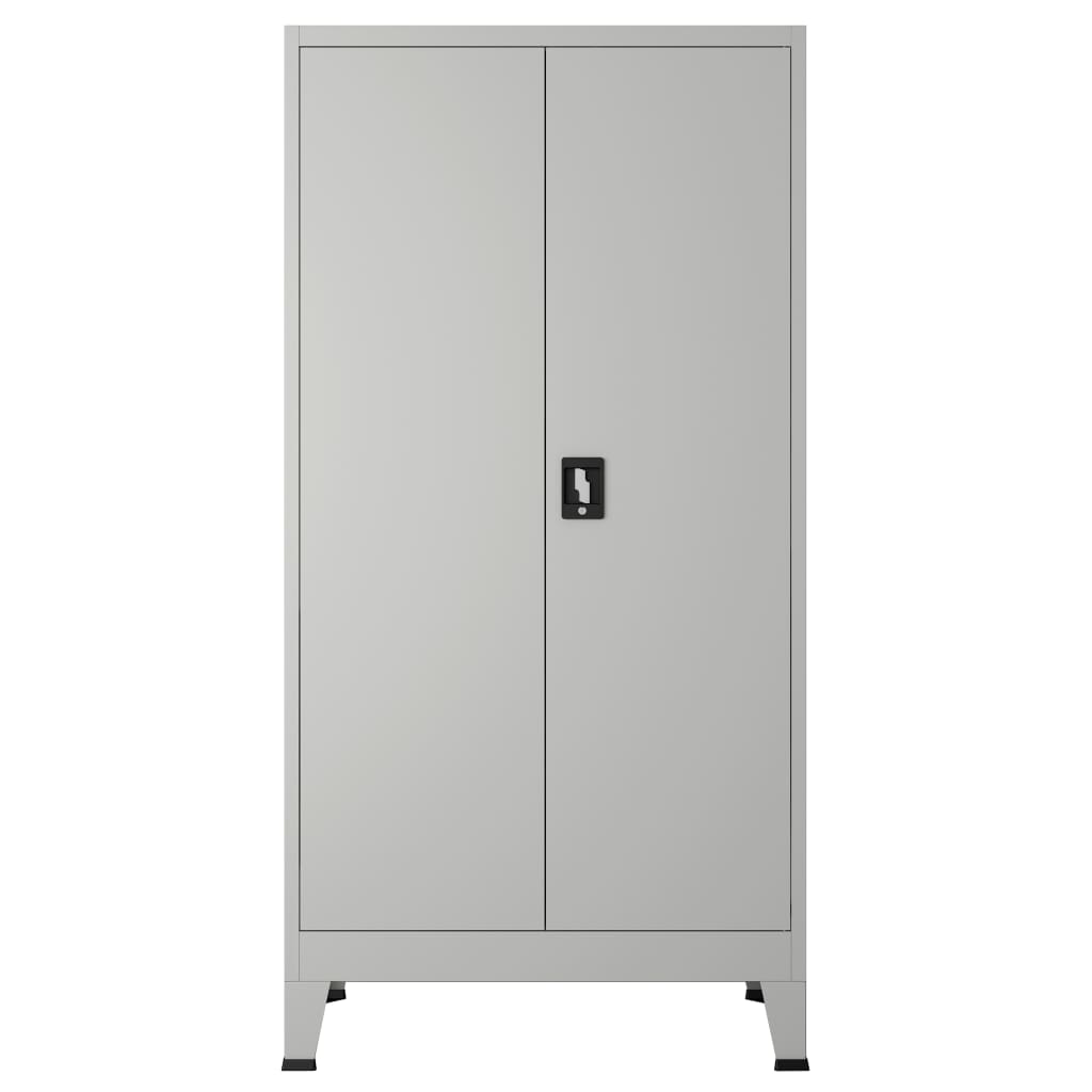 vidaXL Офис шкаф с 2 врати, стомана, 90x40x180 cм, сив