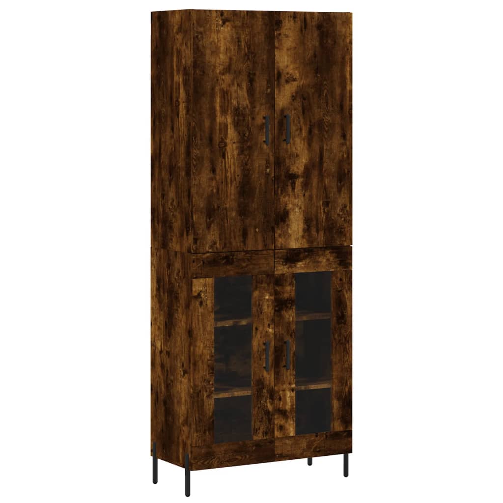 vidaXL Висок шкаф, опушен дъб, 69,5x34x180 см, инженерно дърво