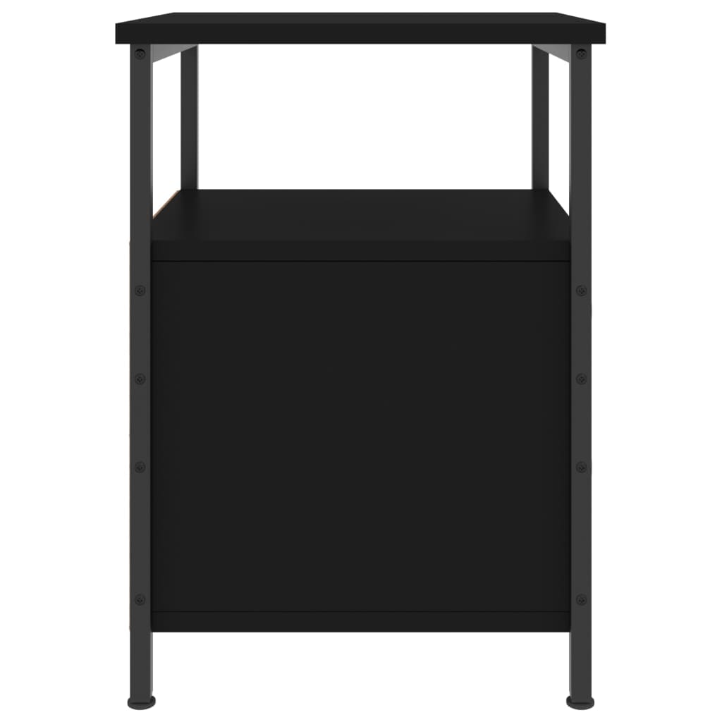 vidaXL Нощно шкафче, черно, 34x35,5x50 см, инженерно дърво