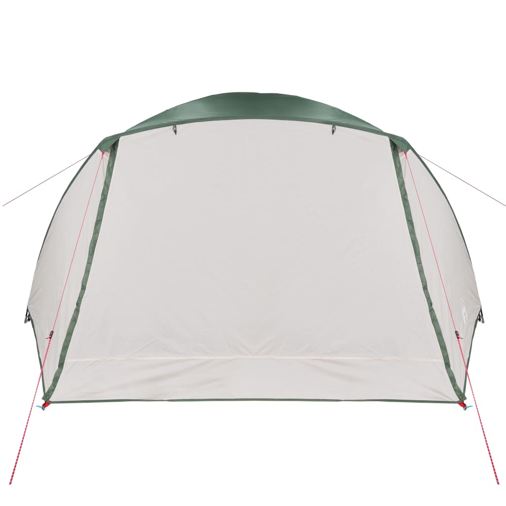 vidaXL Къмпинг палатка с веранда, 4-местна, зелена, водоустойчива