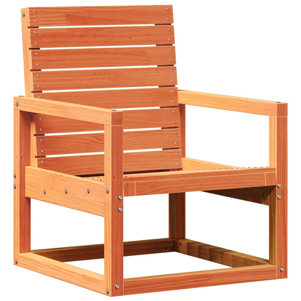 vidaXL Градински стол, восъчнокафяв, 57,5x63x76 см, борово дърво масив