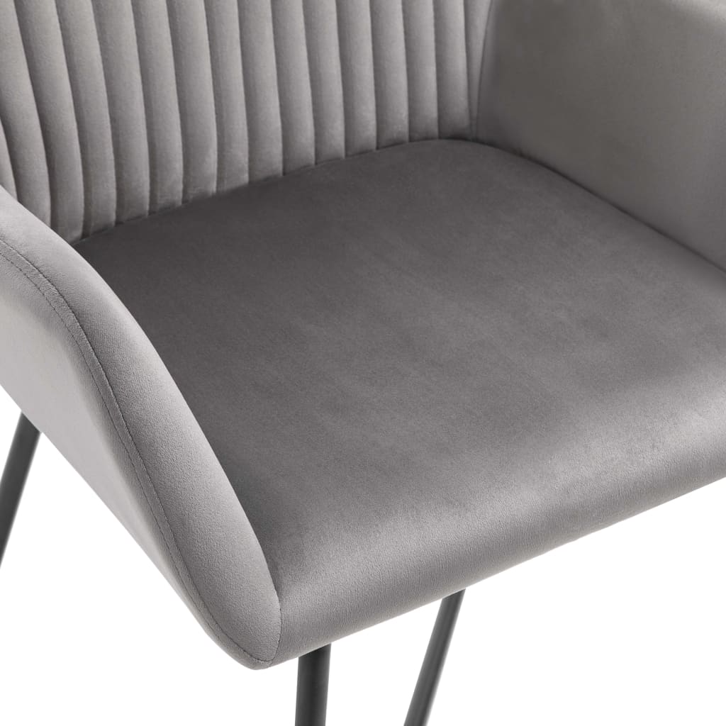 vidaXL Трапезни столове, 6 бр, сиви, кадифе