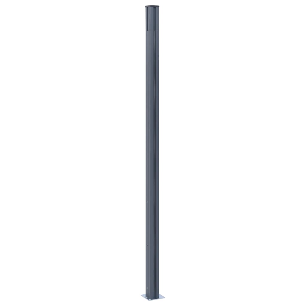 vidaXL Оградни колове, 2 бр, тъмносиви, 185 см, алуминий