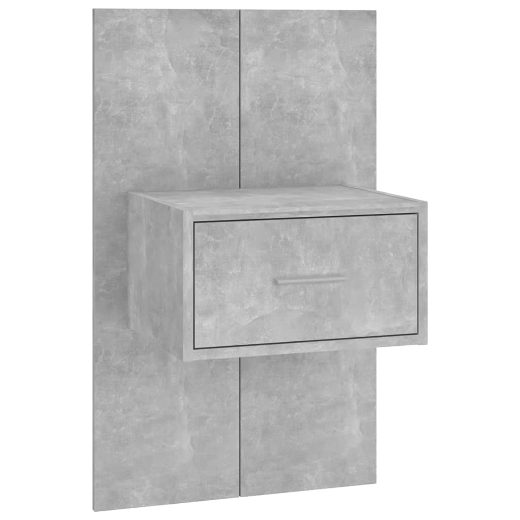 vidaXL Горна табла за легло с шкафчета, бетонно сива, инженерно дърво