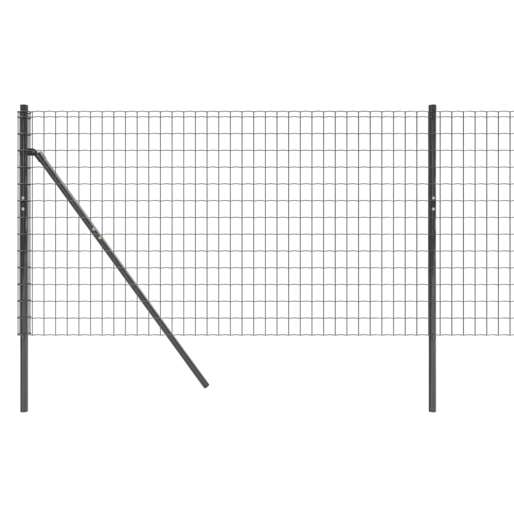 vidaXL Ограда от телена мрежа антрацит 0,8x10 м поцинкована стомана