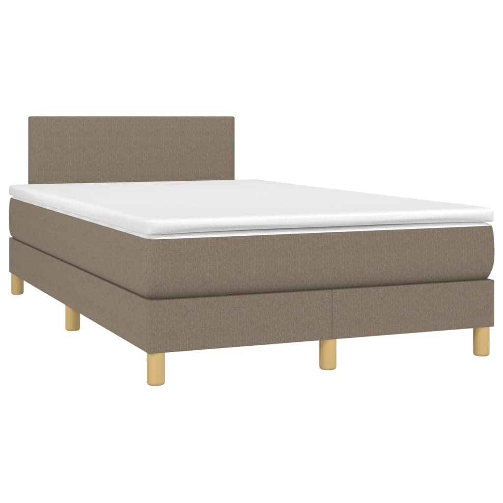 vidaXL Боксспринг легло с матрак, таупе, 120x200 см, плат