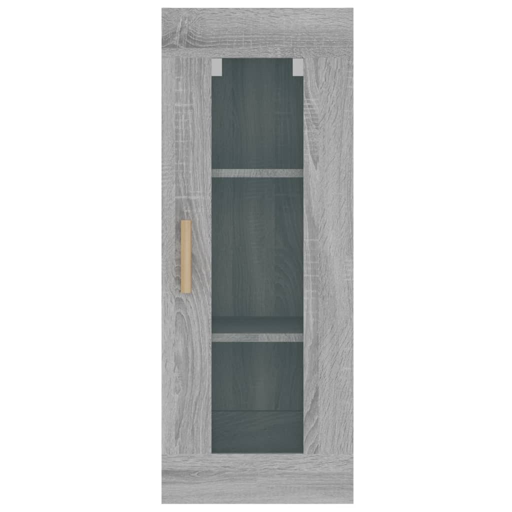 vidaXL Окачен стенен шкаф, сив сонома, 34,5x34x90 см