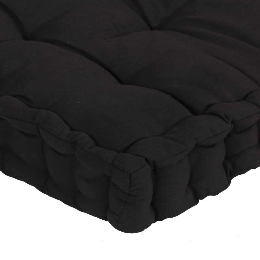 vidaXL Палетни възглавници за под, 5 бр, черни, памук