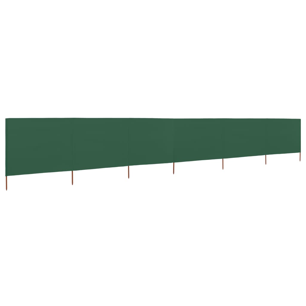 vidaXL Параван против вятър от 6 панела, текстил, 800x120 см, зелен