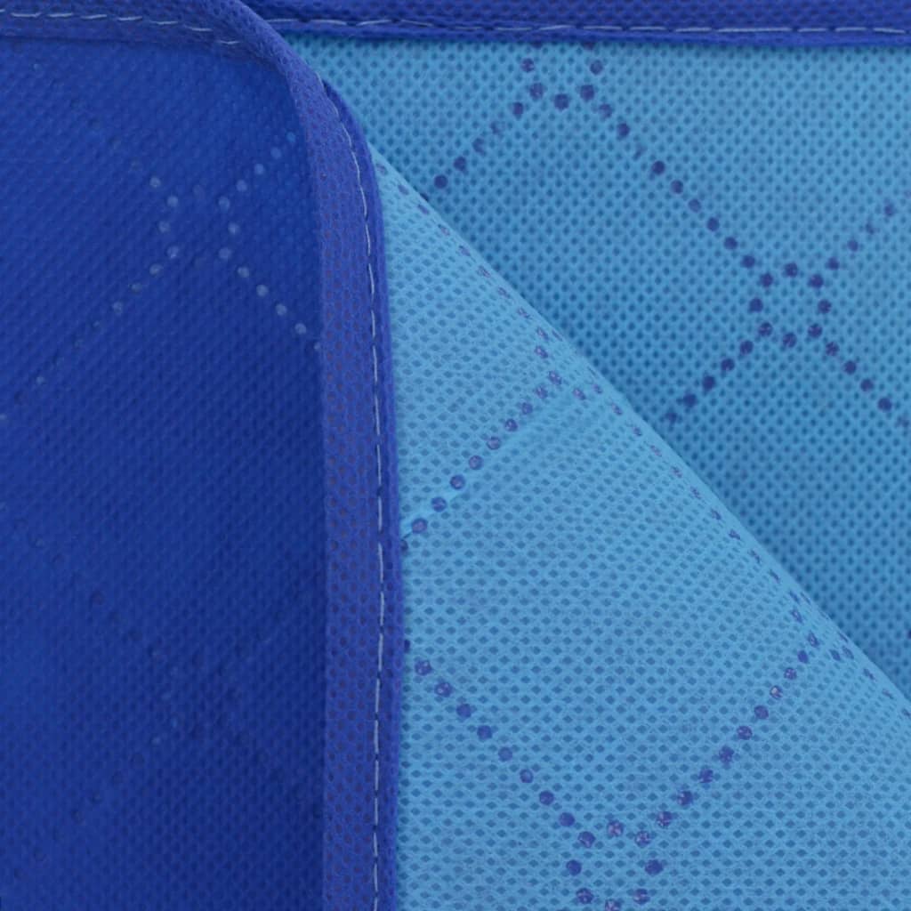 vidaXL Одеяло за пикник, синьо и светлосиньо, 100x150 см