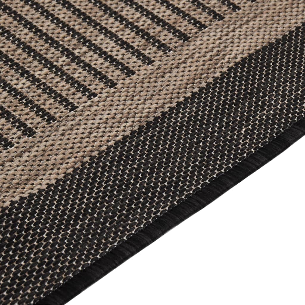 vidaXL Градински плоскотъкан килим, 120x170 см, тъмнокафяв