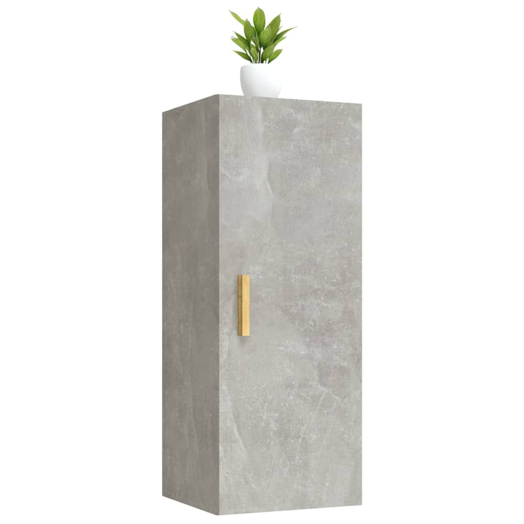 vidaXL Стенен шкаф, бетонно сив, 35x34x90 см, инженерно дърво