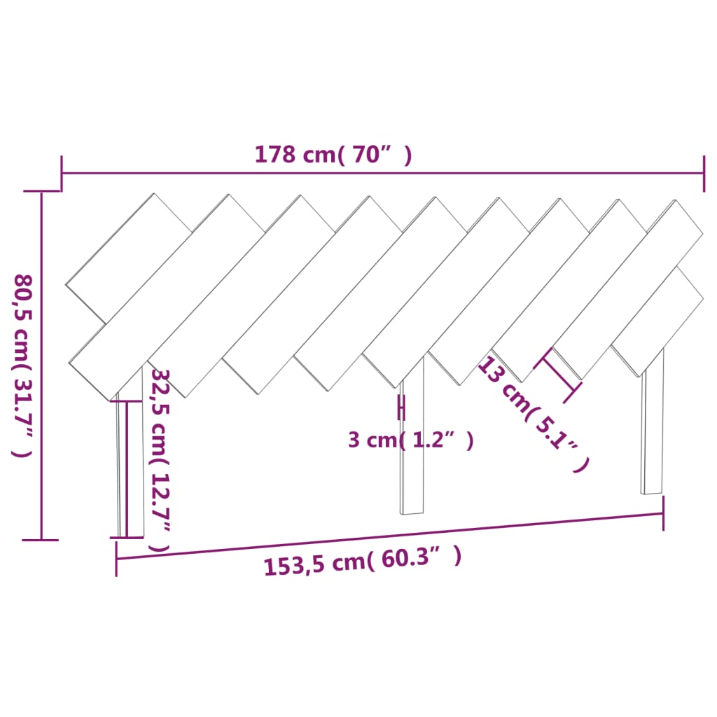 vidaXL Горна табла за легло, бяла, 178x3x80,5 см, бор масив